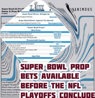 List of prop bets for super bowl